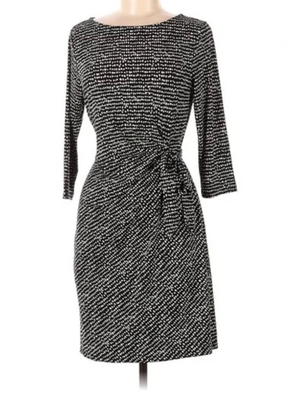 Ann Taylor black white middy dress xs